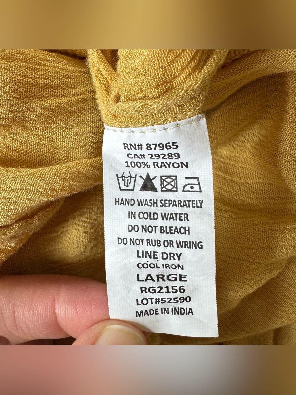 Elan Mustard Yellow Wide Leg Tie Smocked Waist Pants Resort Breezy Lounge Boho L - Picture 7 of 7